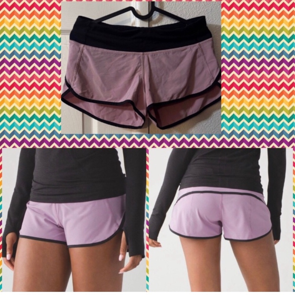 Lululemon Speed Short 4 Rose Blush Black 2.5” Small